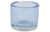 Teelichtglas transparent blau