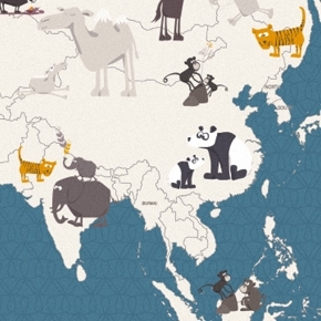 Weltposter mit Tieren