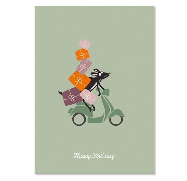 Postkarte "Happy Birthday" - Aaron & Roller